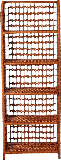Oriental Furniture 53" Natural Fiber Shelving Unit - Honey - LeafyLoom