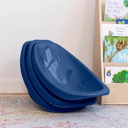 ECR4Kids Leaf Floor Seat, Rocker Chair, Navy, 6-Piece - LeafyLoom