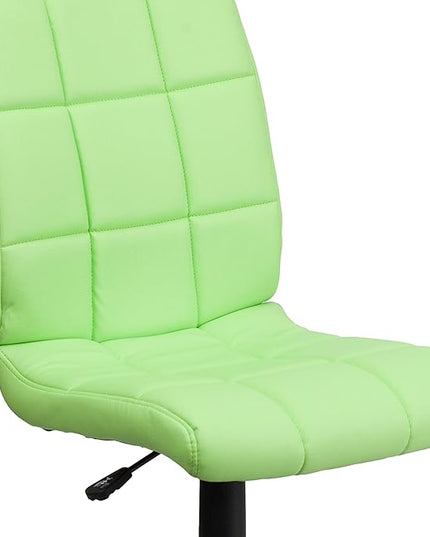 Flash Furniture Clayton Mid-Back Green Quilted Vinyl Swivel Task Office Chair - LeafyLoom
