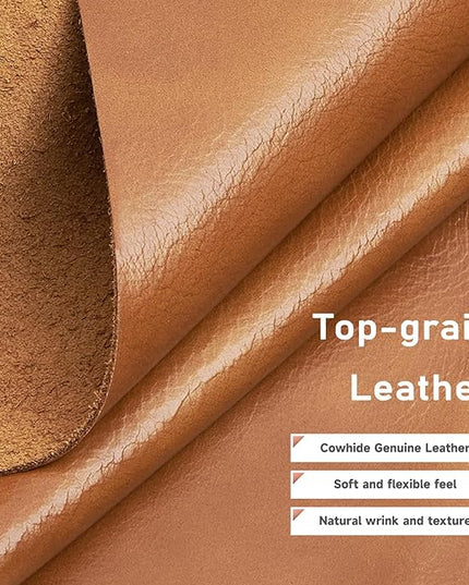 79" Top-Grain Leather Sofa, 3 Seater Leather Couch, Mid-Century Modern Couch for Living Room Bedroom Apartment Office, Cognac Tan - LeafyLoom