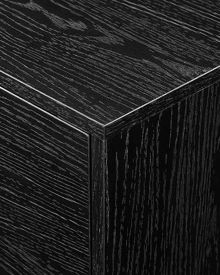 Walker Edison Nora Modern Minimal Open-Shelf Stand for TVs up to 90 Inches, 80 Inch, Black - LeafyLoom