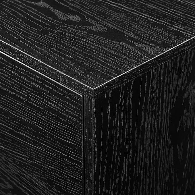 Walker Edison Nora Modern Minimal Open-Shelf Stand for TVs up to 90 Inches, 80 Inch, Black - LeafyLoom