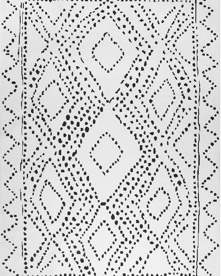 nuLOOM Mila Machine Washable Diamond Trellis Ultra Thin Accent Rug, 2' x 3', White - LeafyLoom