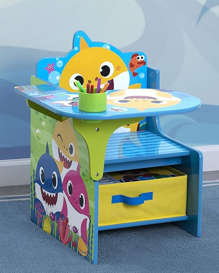 Baby Shark Chair Desk with Storage Bin - Ideal for Arts & Crafts, Snack Time, Homeschooling, Homework & More by Delta Children - LeafyLoom