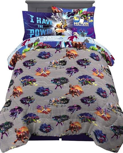Franco Kids Bedding Super Soft Comforter and Sheet Set with Sham, 5 Piece Twin Size, He-Man and the Masters of the Universe - LeafyLoom