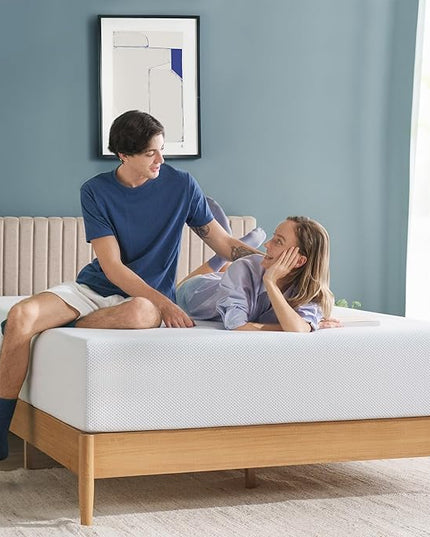 ZINUS 10 Inch Green Tea Cooling Memory Foam Mattress [New Version], King, Fiberglass free, Medium Firmness, Cooling Gel Foam, Certified Safe Foams & Fabric, Mattress in A Box - LeafyLoom