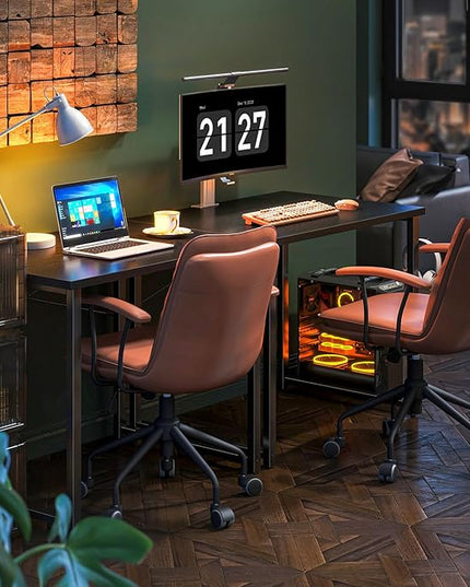 Coleshome 32 Inch Computer Desk, Modern Simple Style Desk for Home Office, Study Student Writing Desk, Black - LeafyLoom