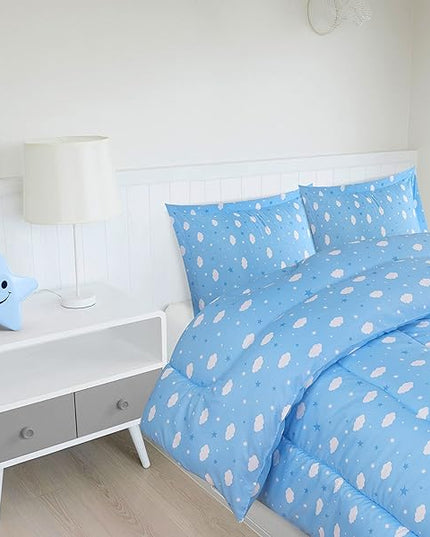Utopia Bedding All Season Cloud Comforter Set with 2 Pillow Cases, 3 Piece Soft Brushed Microfiber Kids Bedding Set for Boys/Girls, Machine Washable (Twin) - LeafyLoom