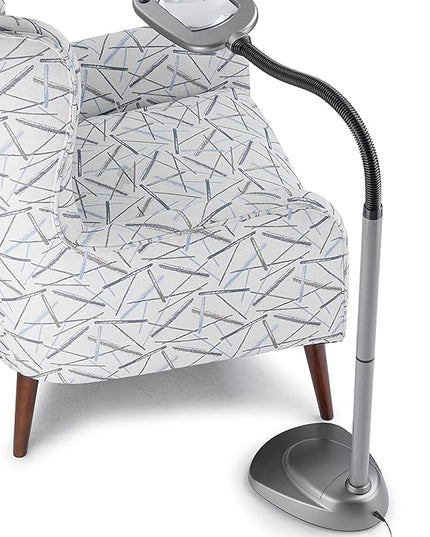 LIGHT IT! By Fulcrum, 20072-401 MultiFlex 12-LED Floor Magnifier Lamp, Silver, Single Pack - LeafyLoom