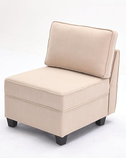 Modern Chenille Fabric U-Shaped 6 Seat Sectional Sleeper Couch with Reversible Chaise Modular Sofa with Storage, Large, Beige - LeafyLoom
