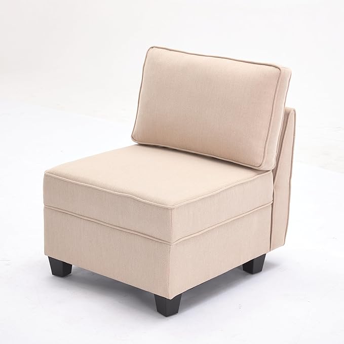 Modern Chenille Fabric U-Shaped 6 Seat Sectional Sleeper Couch with Reversible Chaise Modular Sofa with Storage, Large, Beige - LeafyLoom