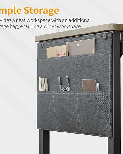 BANTI Computer Desk, 47 inch Home Office Writing Study Desks with Storage Bag, Small PC Table, Modern Simple Style for Space-Saving, Rustic Brown - LeafyLoom