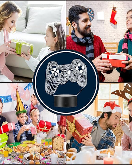 3D Gamepad Night Light,Game Console Illusion lamp with Remote,16 Colors Changing with Remote,Gaming Room Decor Best Gamer Gift,Christmas Birthday Gifts for Boys Girls - LeafyLoom