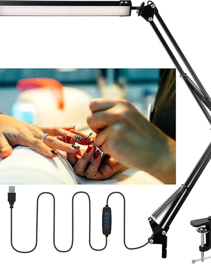 weishan manicure light for table nail lamp for desk, lampara para mesa de uñas profesional, Swing Arm LED Bar USB lights - LeafyLoom