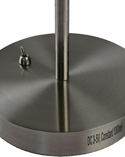 202071-39 Adjustable Beam LED Desk Lamp, 7" x 6" x 19.5", Brushed Nickel/Gold - LeafyLoom
