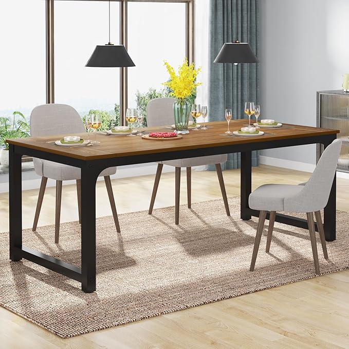 Tribesigns Modern Computer Desk, 70.8 x 35.4 inch Large Executive Office Desk Computer Table Study Writing Desk Workstation for Home Office, Natural - LeafyLoom