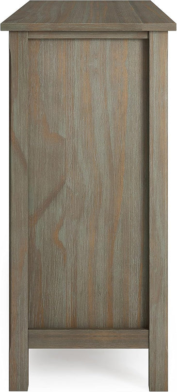 SIMPLIHOME Kitchener SOLID WOOD 53 Inch Wide Contemporary TV Media Stand in Distressed Grey for TVs up to 60 Inches, For the Living Room and Entertainment Center - LeafyLoom