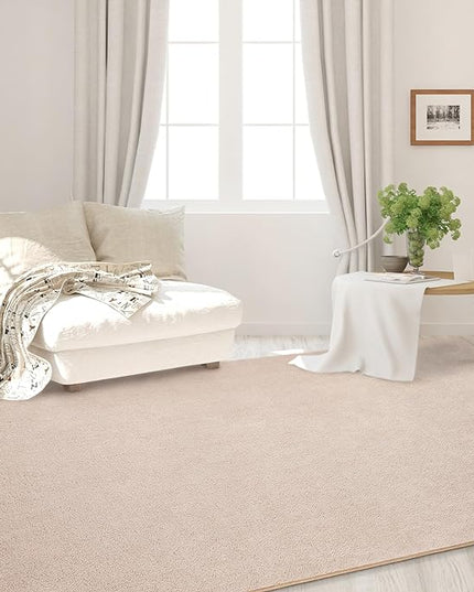Area Rugs for Bedroom Living Room, 5x8 Ivory Super Soft Comfy Thickened Memory-Foam Indoor Carpets, Modern Aesthetic Minimalist Carpet for Boys Girls Adults Apartment Nursery Home Décor - LeafyLoom
