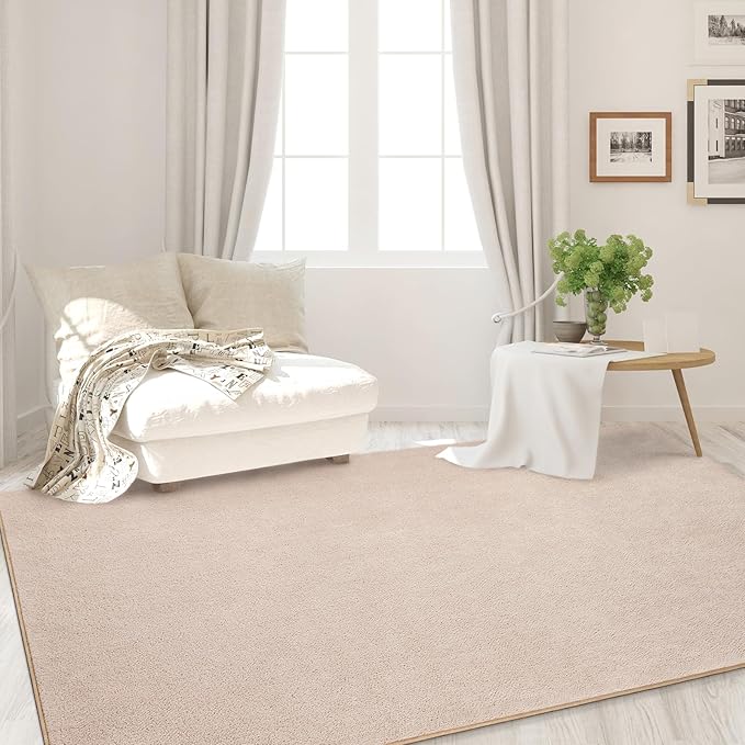 Area Rugs for Bedroom Living Room, 6x9 Ivory Super Soft Comfy Thickened Memory-Foam Indoor Carpets, Modern Aesthetic Minimalist Carpet for Boys Girls Adults Apartment Nursery Home Décor - LeafyLoom