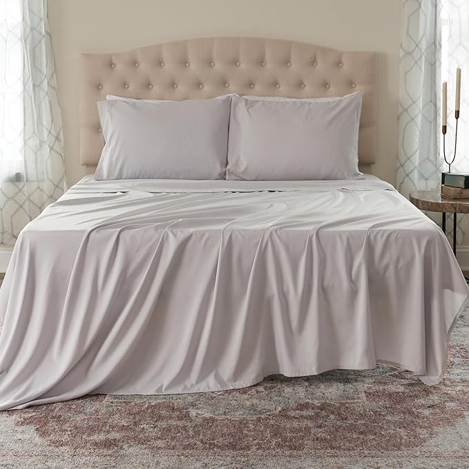 Northwest Ashford Home Essentials Bedding, 3 Piece Twin Size Sheet Set, Glacier Gray - LeafyLoom