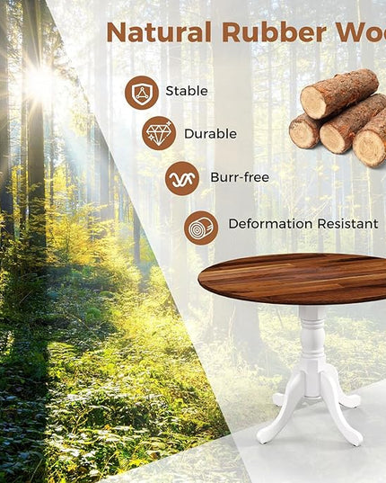 Round Dining Table, Walnut - LeafyLoom