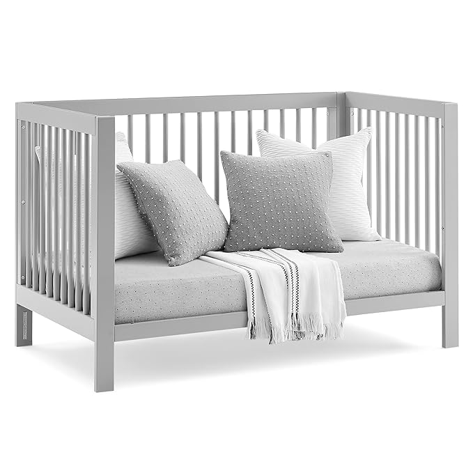 GAP babyGap Charlie 6-in-1 Convertible Crib - Greenguard Gold Certified, Grey - LeafyLoom
