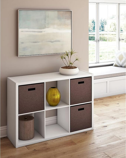 ClosetMaid 4569 Decorative Open Back 6-Cube Storage Organizer, Bleached Walnut - LeafyLoom