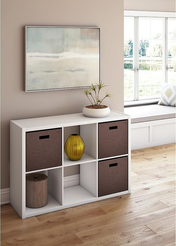 ClosetMaid 4569 Decorative Open Back 6-Cube Storage Organizer, Bleached Walnut - LeafyLoom