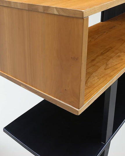 American Trails Creek Solid Wood Tv Stand, Natural Cherry, Black - LeafyLoom