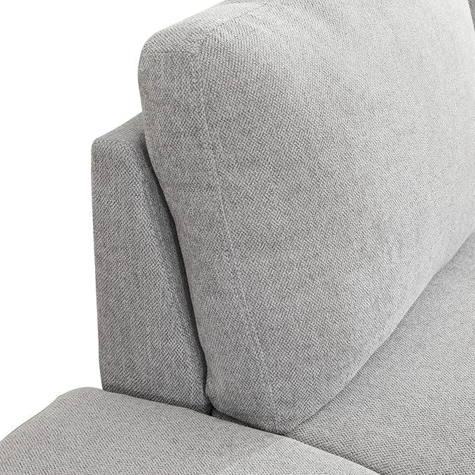 2-Piece L-Shaped Sectional Couches, Lounge, Modular Sofas for Home Office Apartment, Large Living Room Furniture Hand Facing, 2pcs 101.5'' Recliner+55.5'' Chaise(Left), Grey White Lint - LeafyLoom