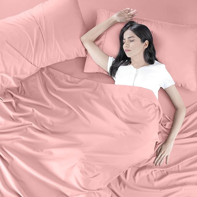Utopia Bedding Queen Bed Sheets Set - 4 Piece Bedding - Brushed Microfiber - Shrinkage and Fade Resistant - Easy Care (Queen, Pink) - LeafyLoom