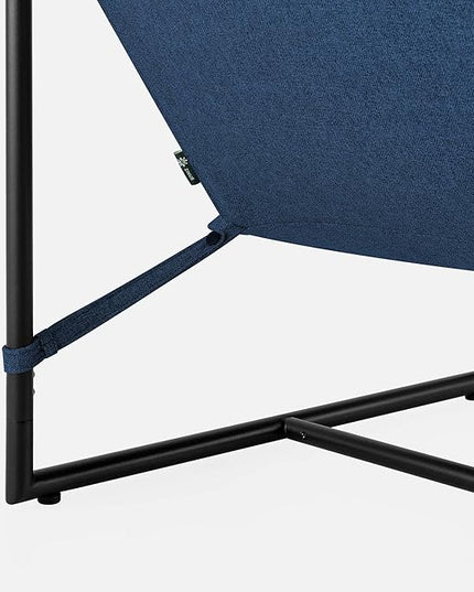 ZINUS Aidan Sling Accent Chair / Metal Framed Armchair with Shredded Foam Cushioning, Navy - LeafyLoom