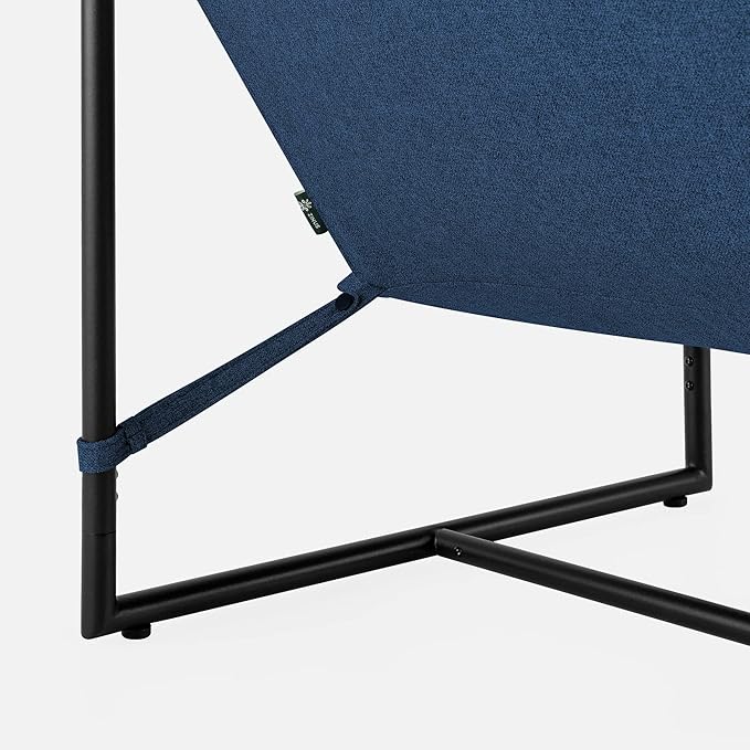 ZINUS Aidan Sling Accent Chair / Metal Framed Armchair with Shredded Foam Cushioning, Navy - LeafyLoom