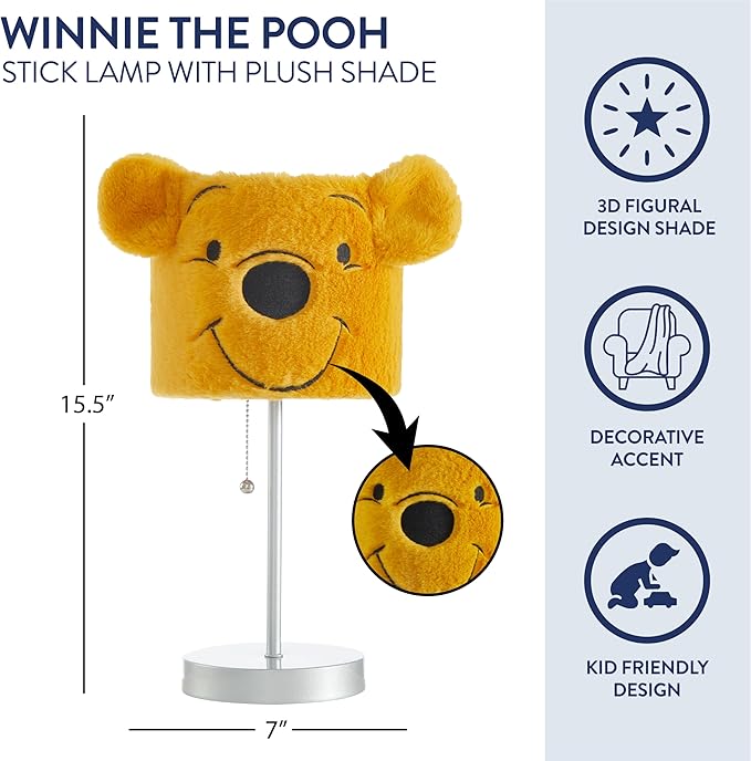 Idea Nuova Disney Winnie The Pooh Figural Plush Shade Table Lamp - LeafyLoom