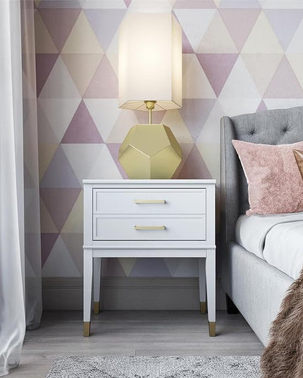 CosmoLiving by Cosmopolitan Westerleigh End Table, White - LeafyLoom