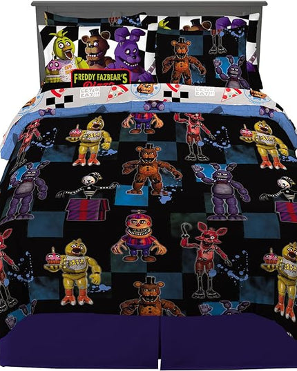 Franco Kids Bedding Super Soft Comforter and Sheet Set with Sham, 7 Piece Full Size, Five Nights At Freddy's - LeafyLoom
