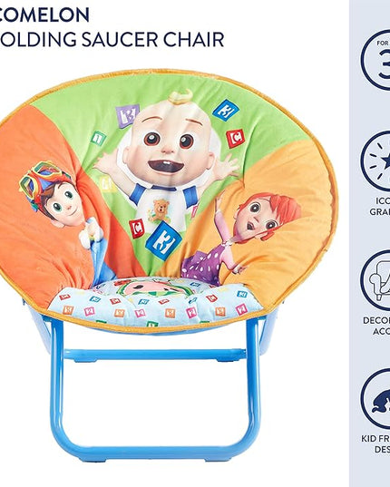 Idea Nuova Cocomelon Saucer Chair, Relaxing, Foldable, Polyester - LeafyLoom