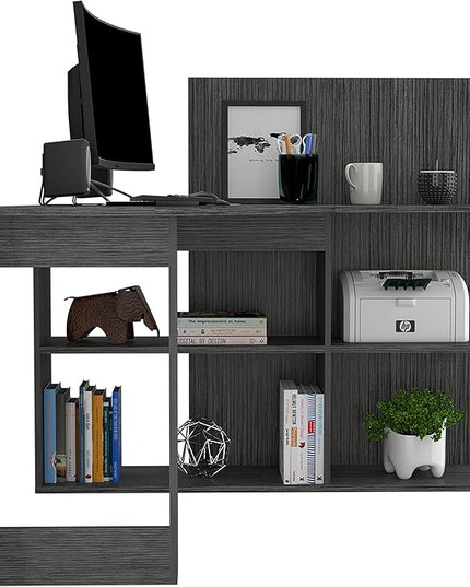 NicBex Kimberly-DW-00205-LWJ Home Office Desks, 51.7"x47.2"x43.3", Gray-1 - LeafyLoom