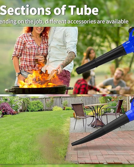 20V Cordless Leaf Blower with 2 Batteries and Charger, High Power 400 CFM Cordless Electric Leaf Blower with Two Nozzles Lightweight Handheld Blower for Lawn Care Patio Garden Leaves Yard - LeafyLoom