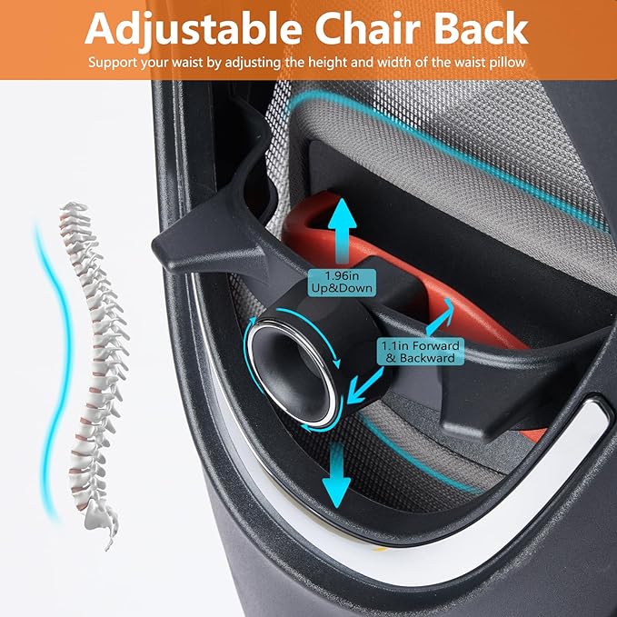 Sweetcrispy Ergonomic Office Desk Computer Chair, High Back Comfy Swivel Home Gaming Mesh Chairs with Wheels, Adjustable Lumbar Support, Headrest, Liftable 2D Arms,135° Tilt for Bedroom, Study, Grey - LeafyLoom
