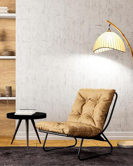 Vintage Bamboo Floor Lamp, Unique Bohemian Arc Floor Lamp, Vine Style, Restaurant Vertical Light, Farmhouse Study Living Room, Marble Base Light Living Room Corner - LeafyLoom