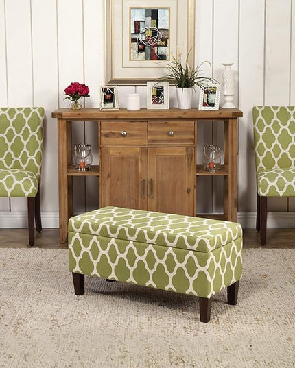 HomePop Parsons Classic Upholstered Accent Dining Chair, Set of 2, Green and Cream Geometric - LeafyLoom