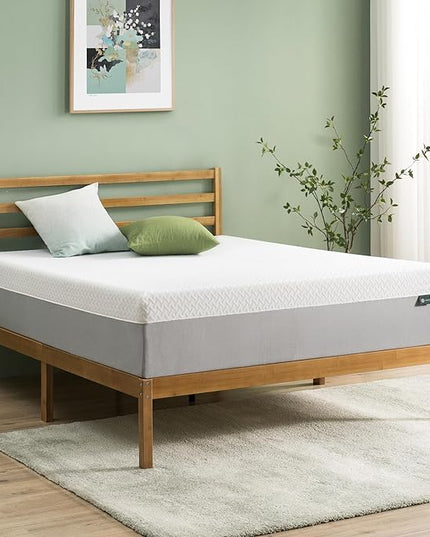 ZINUS 12 Inch Green Tea Essential Memory Foam Mattress [New Version], Queen, Fiberglass Free, Medium Feel, Breathable Airflow Memory Foam, Certified Safe Foams & Fabric, Mattress in A Box - LeafyLoom