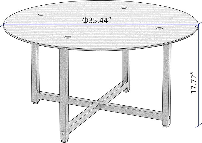 NicBex Coffee Table Modern Tempered Glass Coffee Table with Storage Round Center Tables with Metal Legs Dining Table for Living Room, Dining Room, Office, and Bedroom,35.44" W, Black - LeafyLoom