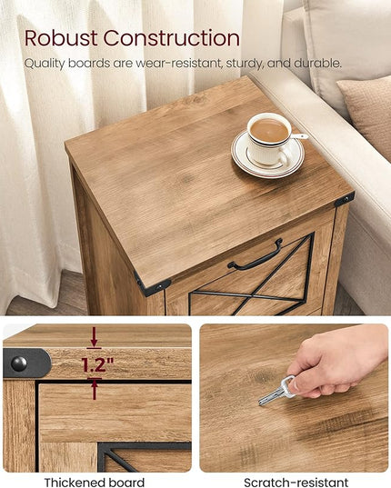 VASAGLE File Cabinet, Filing Cabinet with 2 Drawers, Printer Stand, Fit A4, Letter Size, Hanging File Folders, Modern Farmhouse Style, for Home Office, Study, Honey Brown UOFC048T41 - LeafyLoom