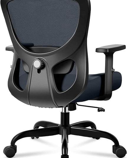 Office Chair Ergonomic Desk Chair with Adjustable Lumbar Support, Swivel Comfy Computer Chair Heavy Duty Executive Chair for Home Office - LeafyLoom