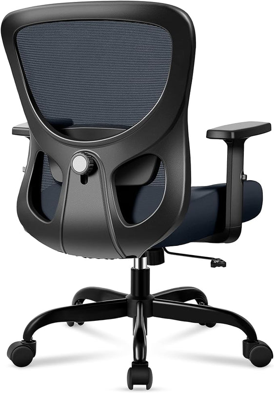 Office Chair Ergonomic Desk Chair with Adjustable Lumbar Support, Swivel Comfy Computer Chair Heavy Duty Executive Chair for Home Office - LeafyLoom