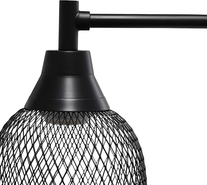 Elegant Designs LD1060-BLK Mesh Wire Table Lamp, Matte Black - LeafyLoom
