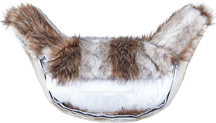 Husband Pillow XXL Cover Only - Rare Baby Coyote Fur Backrest Pillowcase Set, Two-Tone Reversible Double Sided Fabulous Faux Fur Reading & Bed Rest, Thick Zippers, 2 Sided Solid Fabric Neck Rolls - LeafyLoom