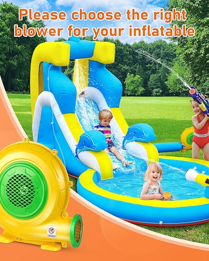 370W 0.5HP Air Blower: Bounce House Blower - Commercial Electric Blower for Inflatables - Work for Bouncy Castle Jump Slides Water slides Inflatable Arch - LeafyLoom